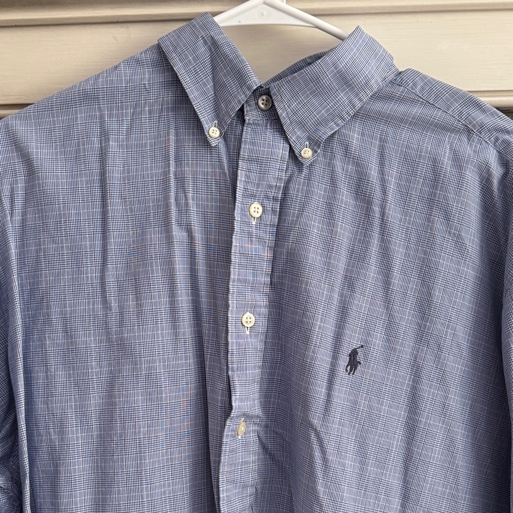 Polo by Ralph Lauren Men's Gray Checkered Button-Down Shirt